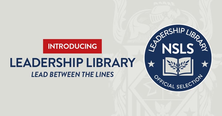 Introducing Leadership Library | Title card featuring the blue NSLS Leadership Library Seal