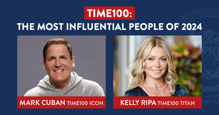 Mark Cuban and Kelly Ripa Named to Time100: The Most Influential People of 2024